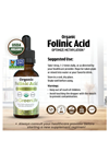 Dr. Green Mom USDA Organic Folinic Acid Drops - 500 mcg per Drop  30 ML Methylation Support B9 Supplements for Kids  Adults  Neurological Function.