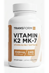 TransformHQ Vitamin K2 (MK7) (100mcg) + Vitamin D3 (5000 IU) 240 Softgels.