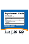 Nutricost  Astaxanthin 4mg, Gluten Free and Non-GMO, 120 Softgels.Usa.