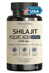 VINATURA Shilajit Men and Women  1000mg Pure Himalayan Shilajit standardized to 50% Fulvic Acid  60 Capsul.