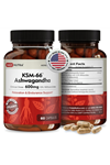 DailyNutra KSM-66 + Black Pepper Bioperine  600mg Organic Root Extract  60 capsul.Made ın Usa.