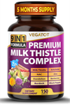Vegatot Premium Milk Thistle 9-in-1 with Artichoke, 150 Capsules.